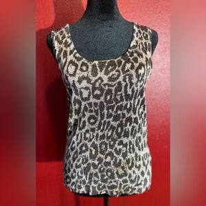 Dana Buchman Petite Leopard Tank Top, Size S